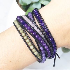 Victoria Emerson Wrap Bracelet Purple Green